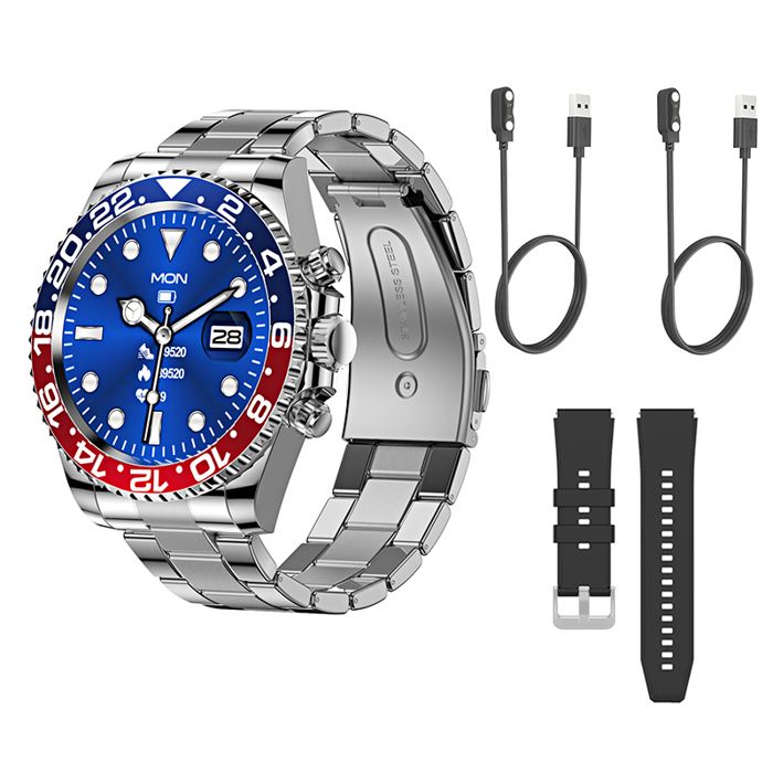 Montre intelligente sport Aiweile AW12 homme haut de gamme fitness tracker Bluetooth appel 1.3 pouces acier smartwatch affaires