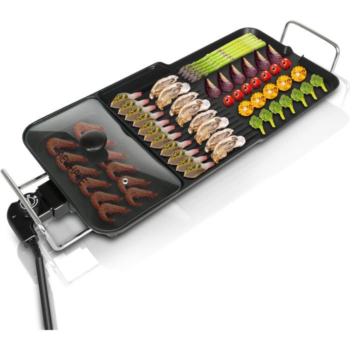 SEVERIN Plancha XXL 2200W - Gril Électrique Anti-Adhésif Avec Bac Graisse