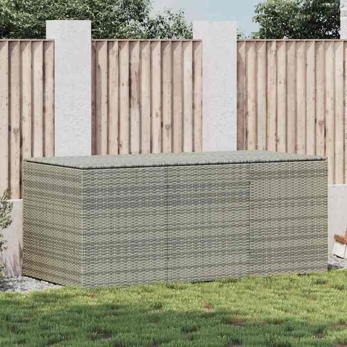Vidaxl Boîte de rangement de jardin Résine tressée 180x90x70 cm