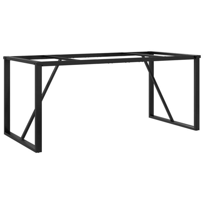 Pieds de table à manger en acier - KALISSE - Cadre en O - 160x80x73 cm - Noir - Acier enduit de poudre