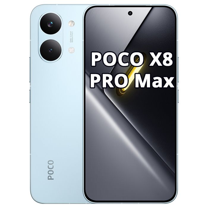 Smartphone - POCO - X8 Pro Max - 12 Go RAM - 256 Go ROM Bleu - Écran AMOLED 683 pouces 120 Hz