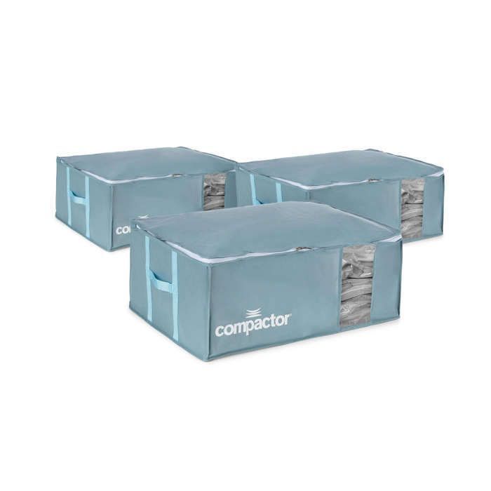 Compactor - Lot 3 housses rangement sous vide XXL - 210 L - Bleu - 65 x 45 x 27 cm