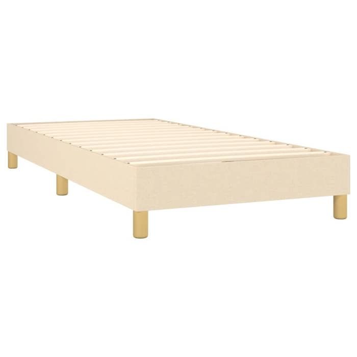 Lit Crème - BMK - Cadre de lit à lattes crème 90x190 cm tissu - Lit chambre&274136