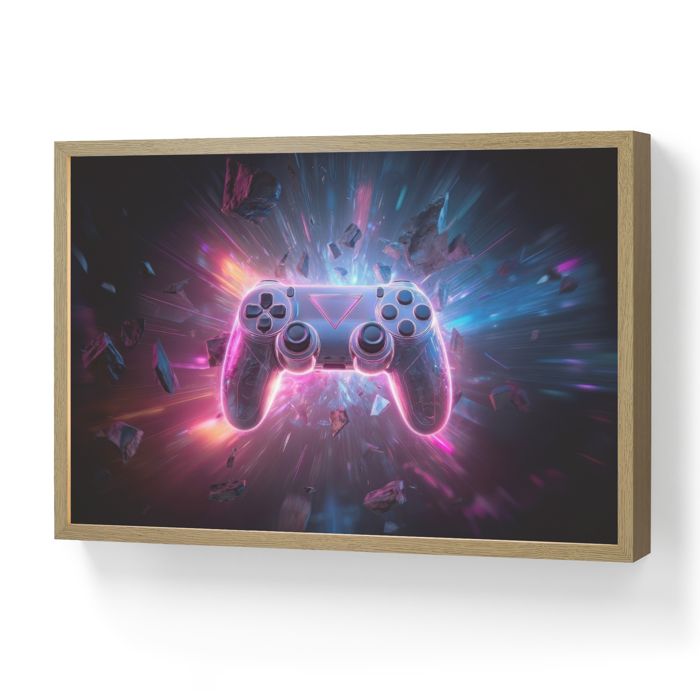 Applique Murale LED - Lampe de Chevet Murale Design - Motif Contrôleur - Néon - Explosion - 60x40 cm Couleur Violet - OnlyWow
