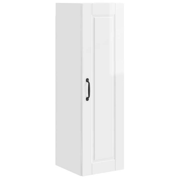 Bois Cabinet de cuisine moderne Armoire Rangement cuisine avec étagère Blanc brillant 30x31x100 cm CC5341