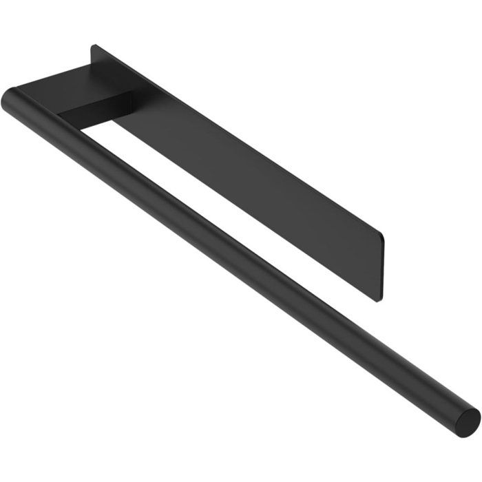 Porte serviette salle de bain sans percage - Porte-serviettes mural inox 39cm - Noir