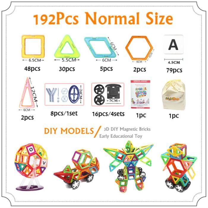 Blocs De Construction Magnétiques 48 Pièces - Thème Forêt - Jouet éducatif Pour Enfants 3 Ans Et Plus - Stimule Créativité Et Motricité