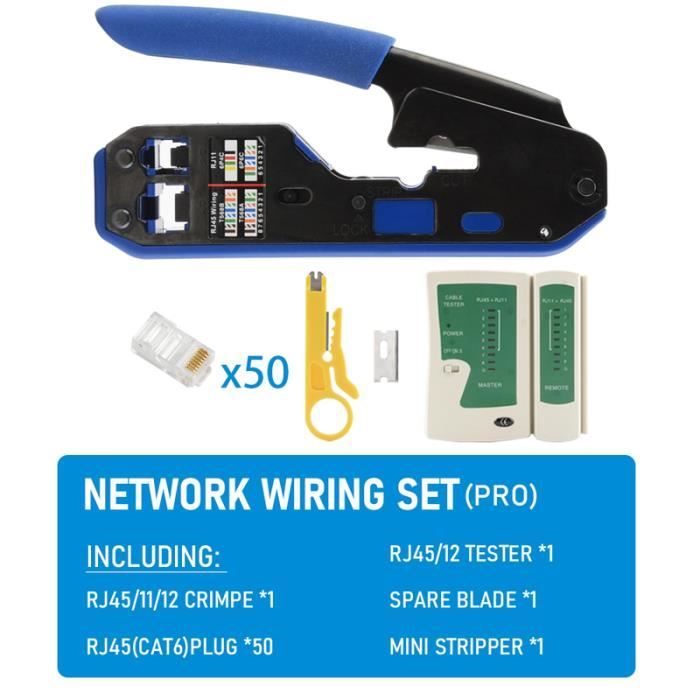 Pince Rj45 Pro Pro-Pince à sertir les câbles réseau RJ45 RJ12 RJ11 cat6 catinspectés ...