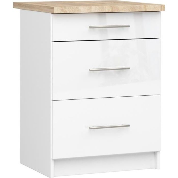 Armoire De Cuisine Suspendue D’Angle Oliwia W Blanche 60x30x58cm - Meuble Haut Mural Angle