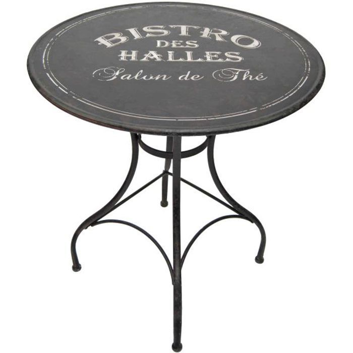 Table Ronde En Metal Bistro Des Halles 76x72cm Achat Vente