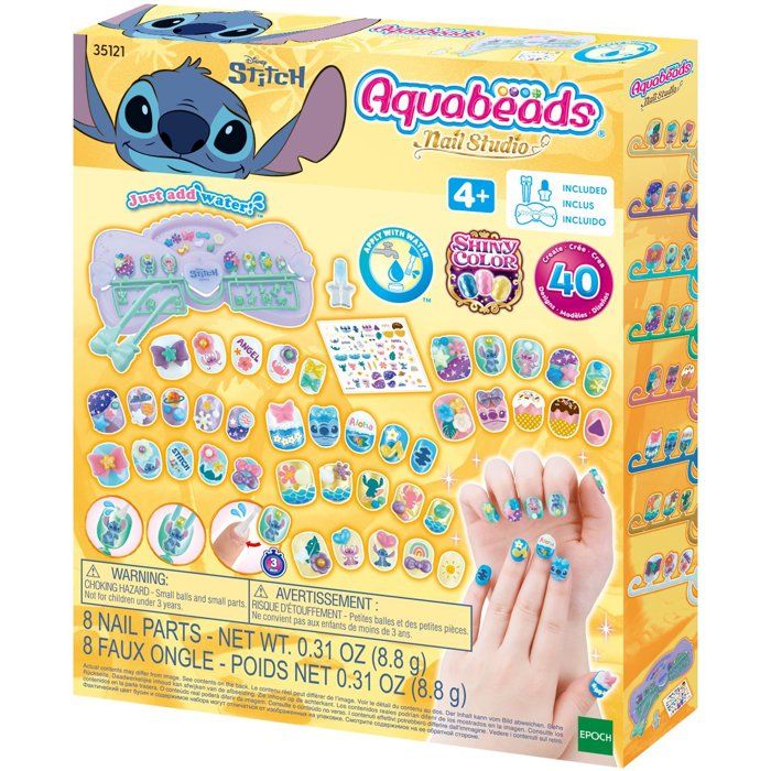 Kit de Manucure AQUABEADS 35121 – Stitch 40 Ongles et Stickers