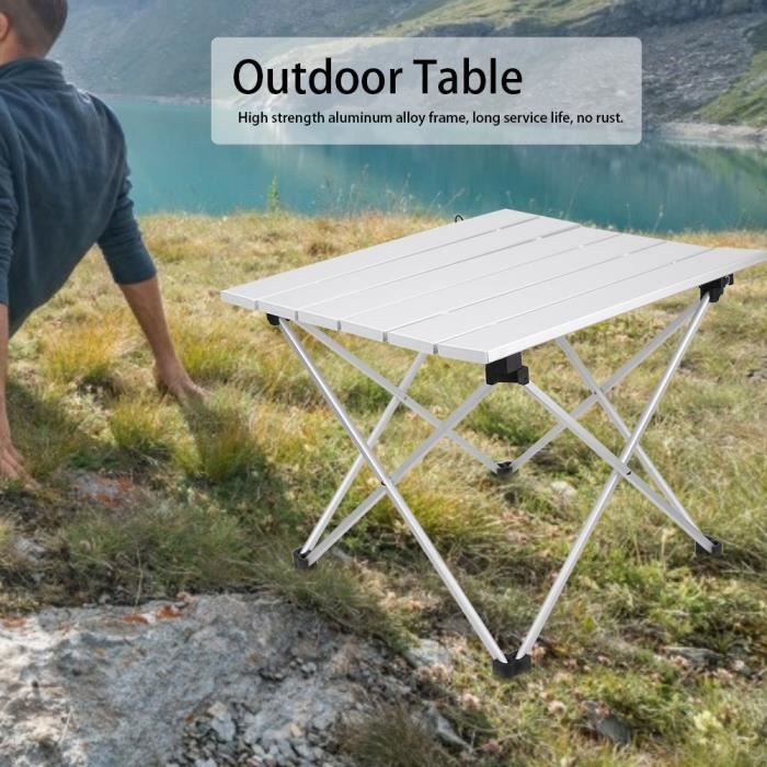 Mojawo 4 pièces Ensemble de meubles de camping en aluminium - 70 x 50 x 59 cm - 1 table de camping avec poignée de transport 3 chaises de pêche Mojawo 4 pièces Ensemble de meubles de camping en aluminium - 70 x 50 x 59 cm - 1 table de camping avec poignée de transport 3 chaises de pêche