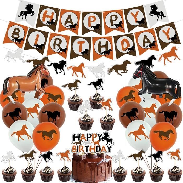 Kit De Decoration Pour Fete D Anniversaire Chevaux Ballons En Forme De Cheval Ballons En Aluminium Decoration Pour Cupcakes E 523 Cdiscount Maison