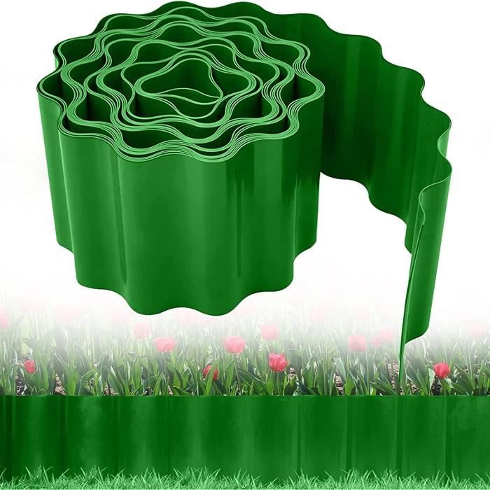 Froadp Lot de 20 bordures de pelouse en plastique - 28 x 24 cm - Aspect bois - Bordure flexible - Pour vergers, parterres de fleurs, chemins - 5,6 m