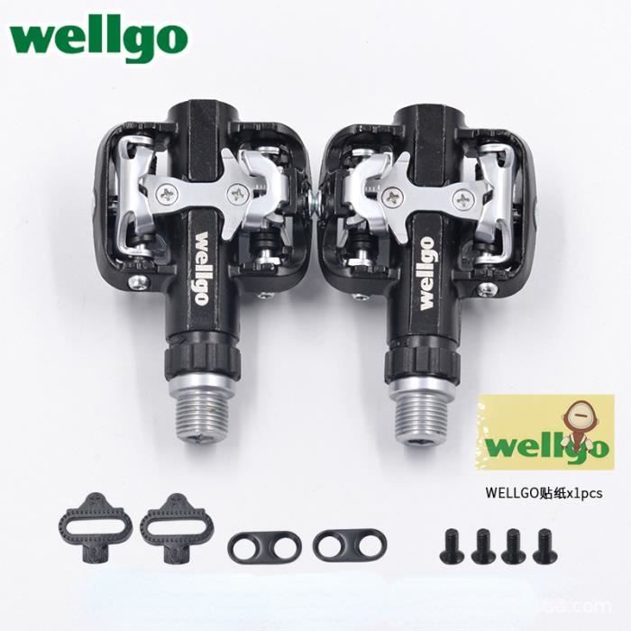 Noir Wellgo P dales de v lo autobloquantes Port filet universel P dales de roulement DU VTT V lo de ro
