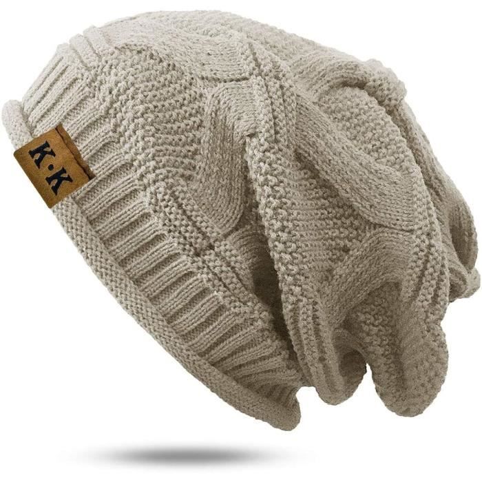 4 Bonnets Hiver Tricotés Femme Homme - Noir, Gris, Rouge, Bleu Marine Taille Unique