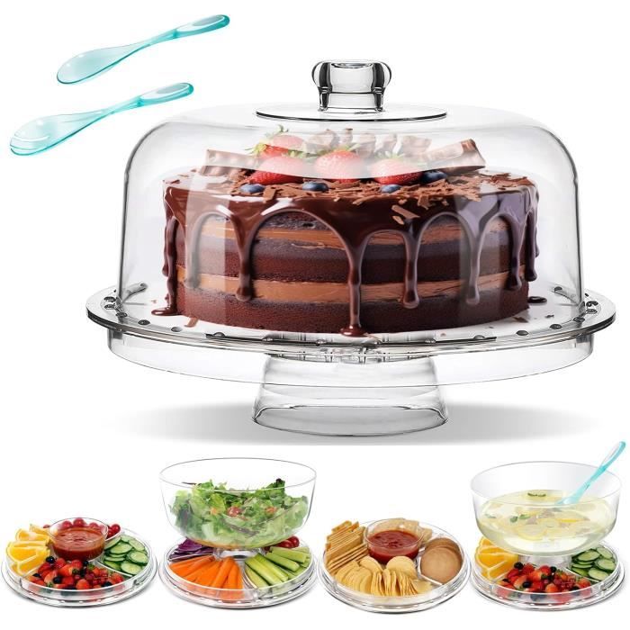 Présentoir À Gâteaux Avec Dôme Transparent, Stand À Gateau Avec Cloche