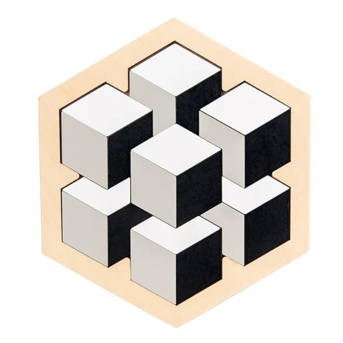 Jouets Montessori Puzzle en bois Tangram jeu Puzzle 3D préscolaire
