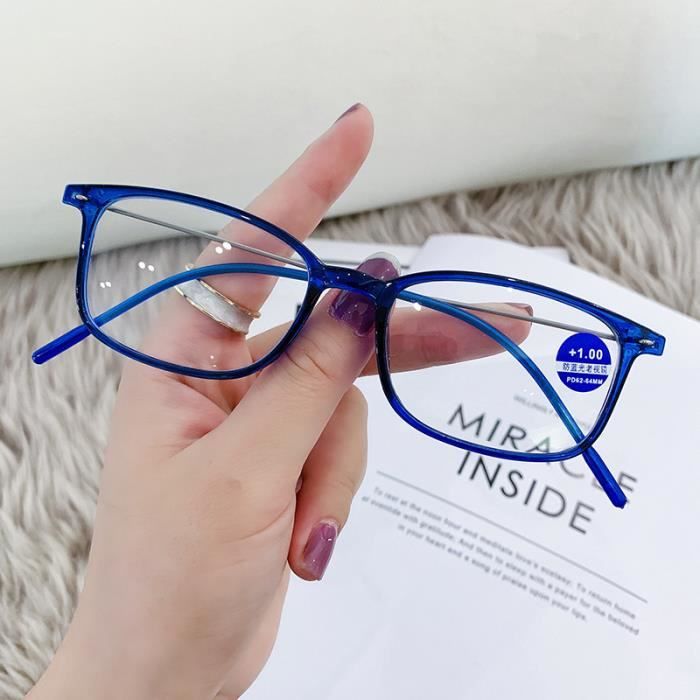 Lunettes anti lumiere bleue pour femmes verres gradues grossissantes a la mode pour presbytie lunettes de lecture blue 200 Cdiscount Bijouterie