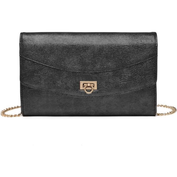 Pochette Femme Tissée En Cuir PU – Sac à Main Soirée, Mariage, Avec Bandoulière Amovible, 20x12x5 Cm