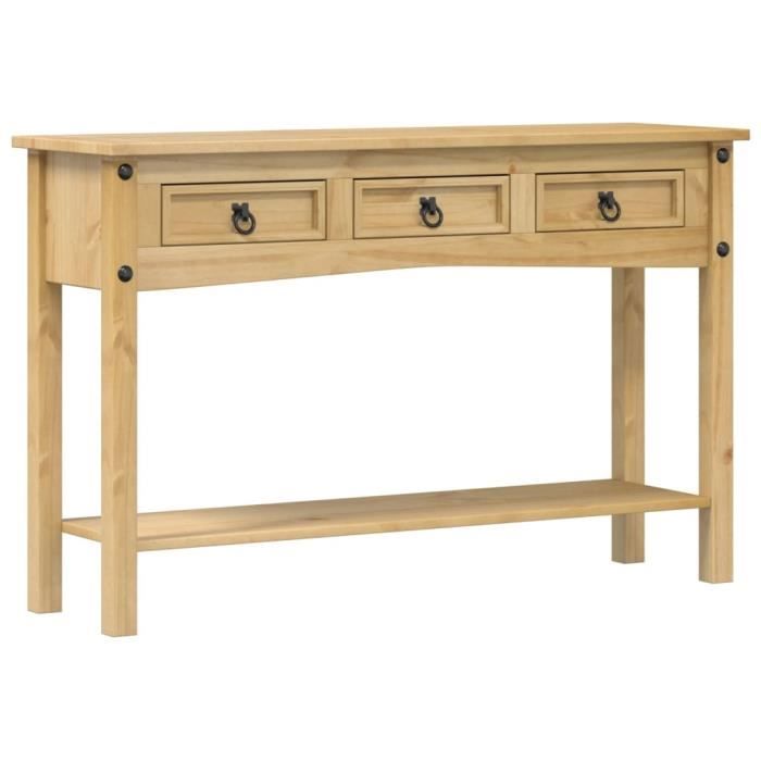 Table console - Corona - Modèle Corona - Bois de pin massif - 3 tiroirs - 114x345x73 cm