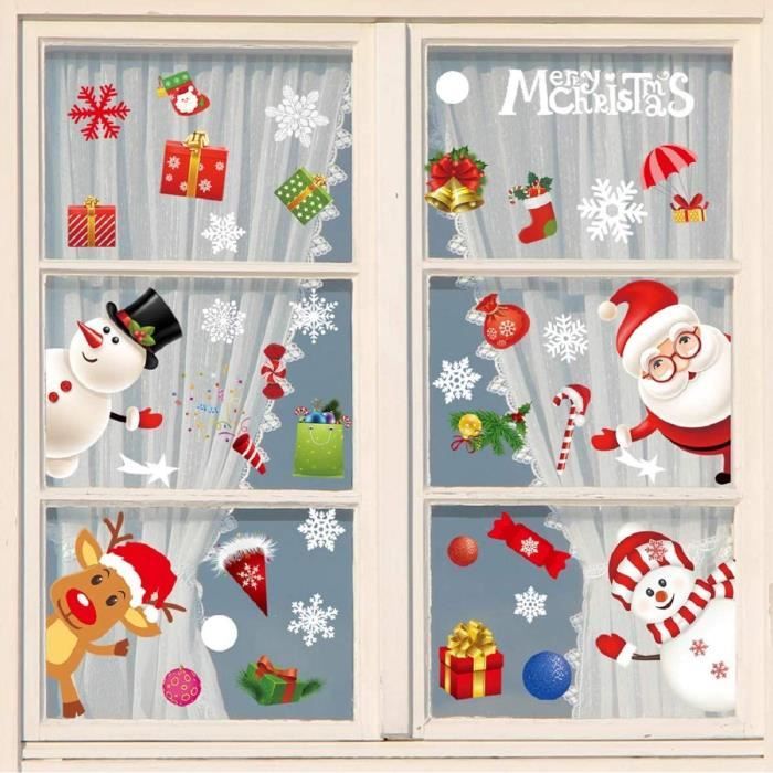 Noël paillettes star & flocon de neige fenêtre stickers 1 pack aléatoire 