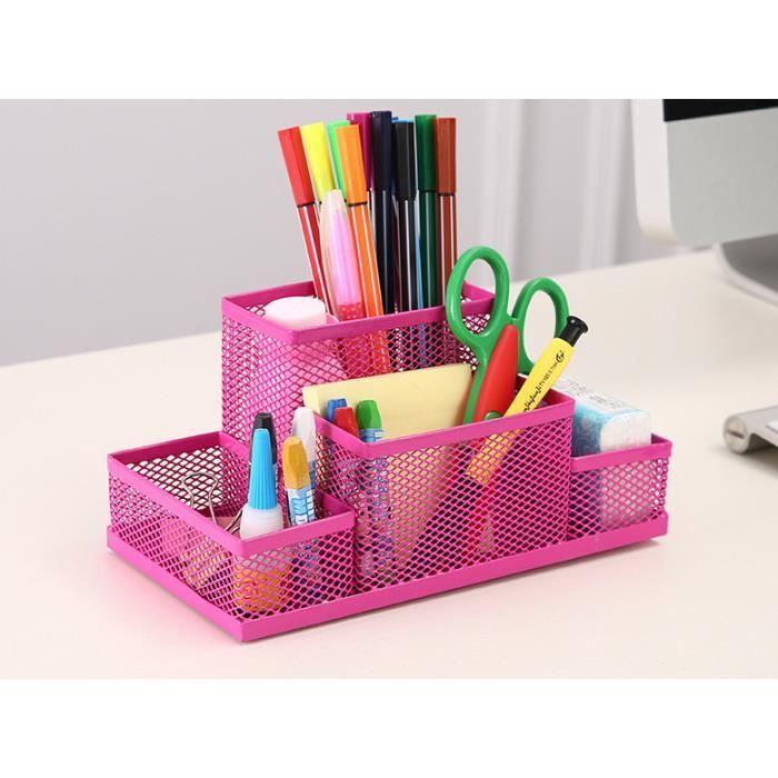 10pcs Organisateur de bureau métal maillage papeterie bureau rose  Multifonction boîte rangement porte stylos maison cadeau étudiant -  Cdiscount Beaux-Arts et Loisirs créatifs