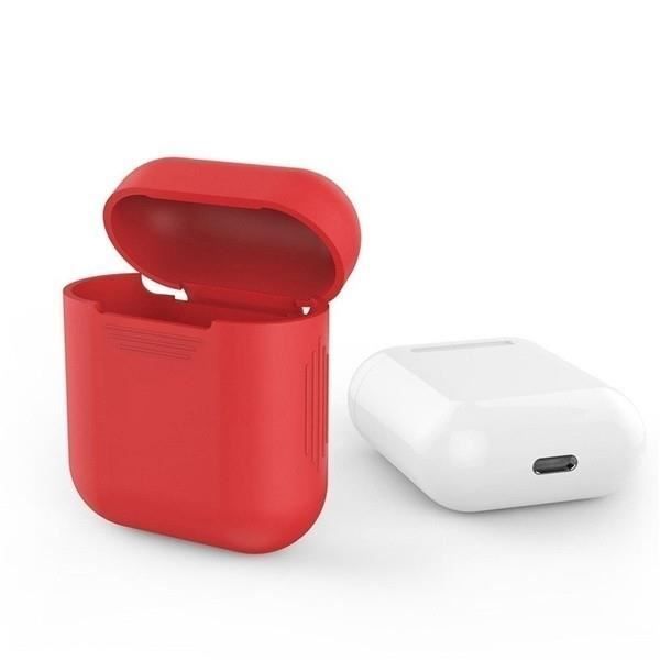 Coque Silicone pour AirPods APPLE Boitier de Charge Grip Housse Protection (ROUGE)