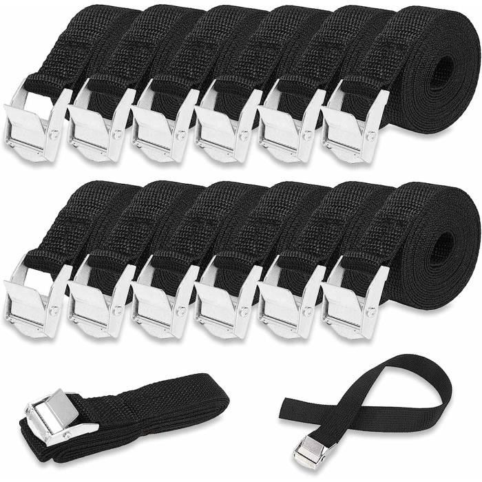 Lot de 12 Sangles d'arrimage Courtes avec verrou de Serrage 50 cm ...