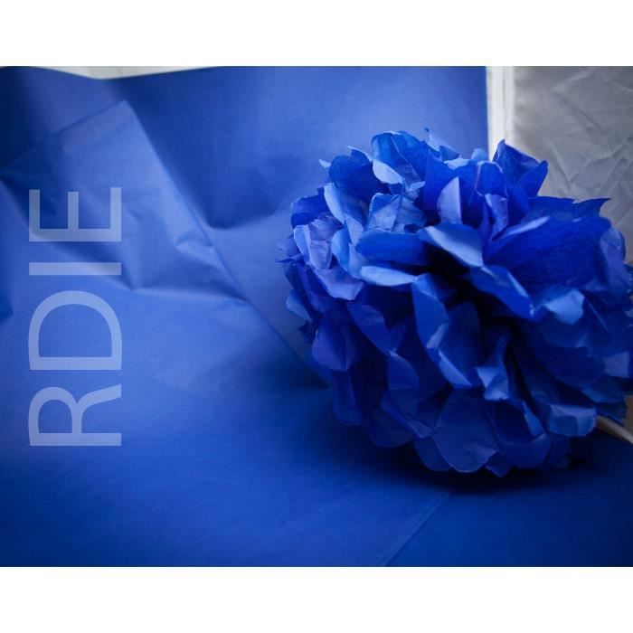 Papier De Soie Bleu - 50x70cm, 10 Feuilles, Pour Emballage Et Décoration