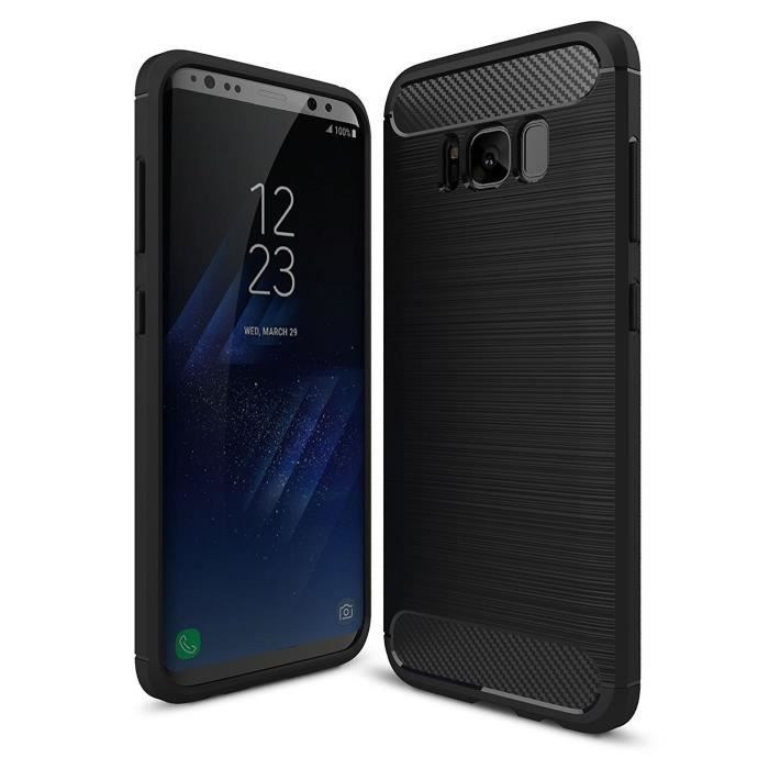 Coque de protection Samsung Galaxy S8 Plus Etui antidérapent Coque fibre de  carbone noir Samsung Galaxy S8 Plus. Housse souple Haute - Cdiscount  Téléphonie