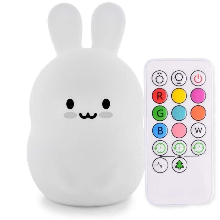 Lapin Veilleuse Enfant Usb Rechargeable Led Lampe De Chevet En Silicone Couleur Changement Telecommande Dimmable Tactile Lumiere Achat Vente Veilleuse Bebe Soldes Sur Cdiscount Des Le Janvier Cdiscount