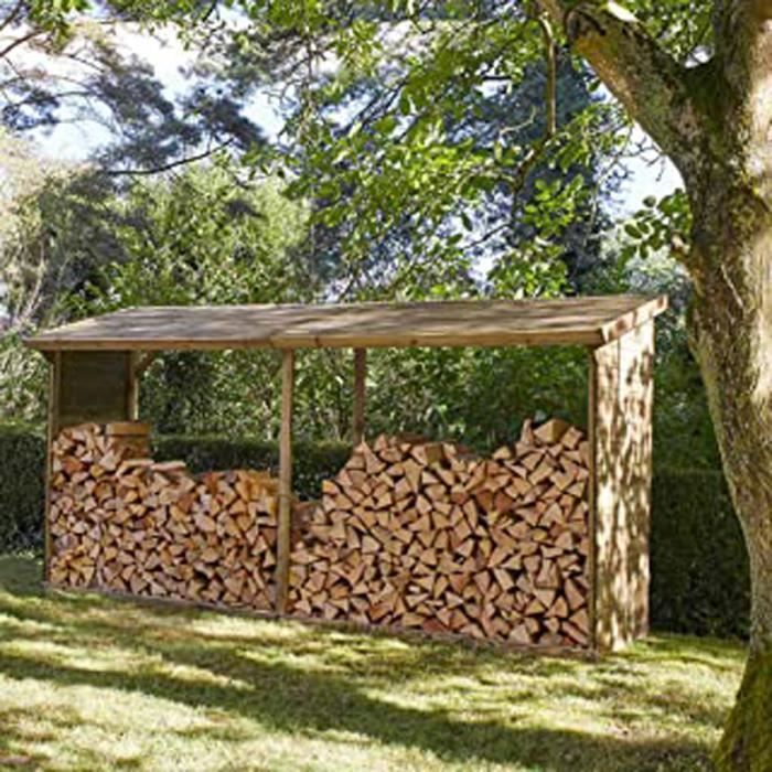 m ok4 abri a buches en bois grand format 10 steres cdiscount jardin