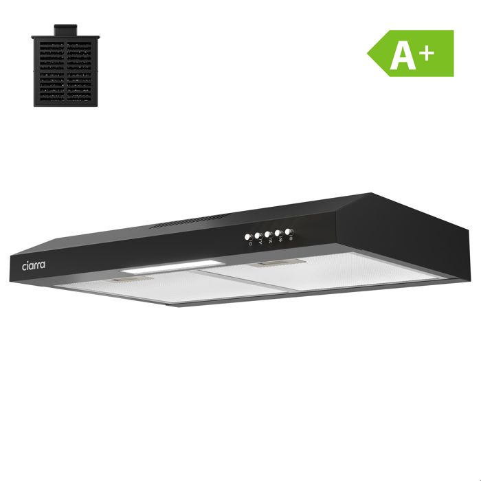 Ciarra Hotte Visiere 60cm Avec Filtre A Charbon 3 Vitesses 220m H Recyclage Evacuation Hotte Aspirante Cuisine Noir Achat Vente Hotte Cdiscount