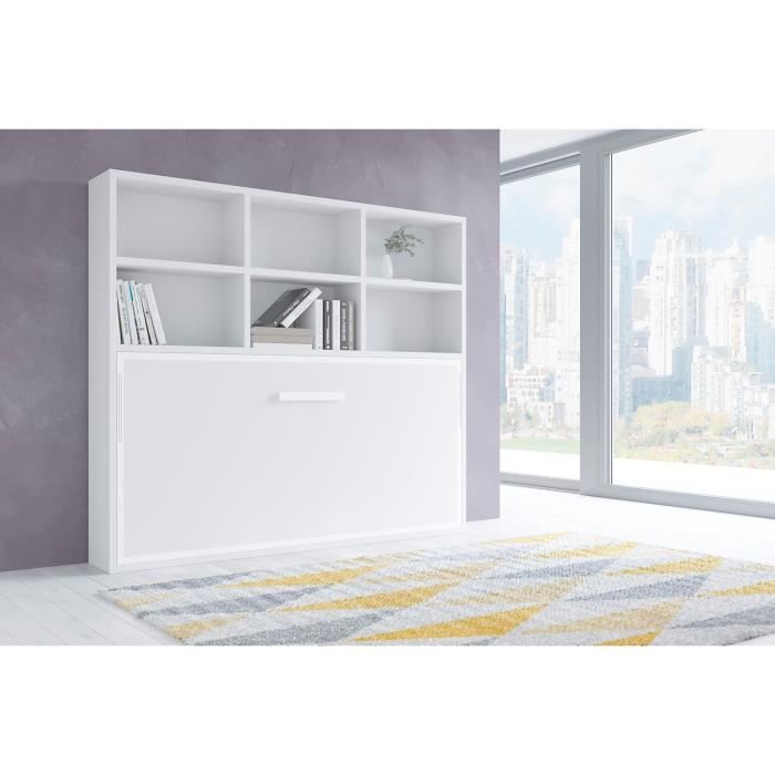 Joy Armoire Lit Escamotable Horizontale 1 Place 90 X 190 Pieds A