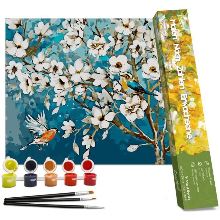 PEINTURE ACRYLIQUE Peinture par Numéro pour Adultes Fleur, DIY Peinture