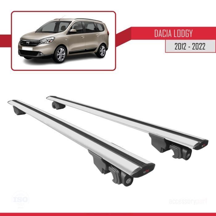 Pour Dacia Lodgy 2012-2022 HOOK Barres de Toit Railing Porte-Bagages de voiture Avec verrouillable Alu Gris