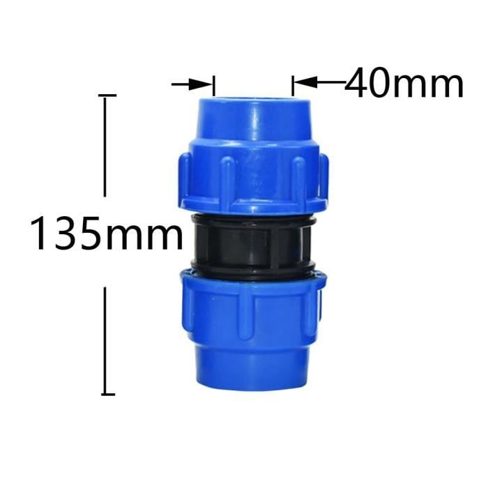 Lot De 2 Raccords PVC T 90° 50mm - Coudes 3 Voies Pour Tuyaux Arrosage Et Irrigation - Bleu