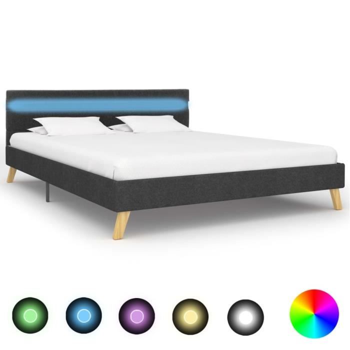 [Sélection Noël] Lit Design avec LED - Lit adulte - Structure de lit ...