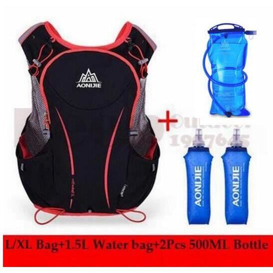Sac D'hydratation Running 5L Léger Avec 2 Gourdes Souples 480 Ml - Gilet Respirant, Bandes Réfléchissantes, Pour Trail, Randonnée - 3