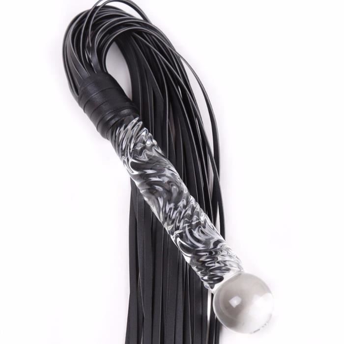 Fouet De Dressage/cravache En Cuir Véritable Noir - Pour équitation Ou Cosplay - Marque The Biker USA