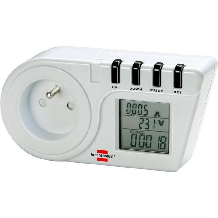 PEREL E305EM6-G Compteur D'énergie 230V/16A – Prise Allemande – Mesure Consommation électrique Et Coûts