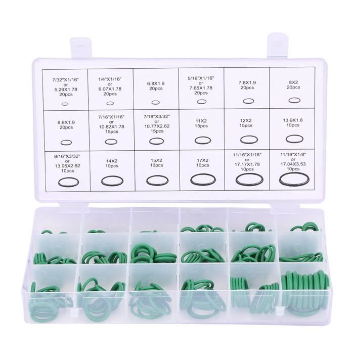Assortiment 225 Joints Toriques HNBR TECPO - Pour Climatisation, 18 Tailles 3 à 22mm