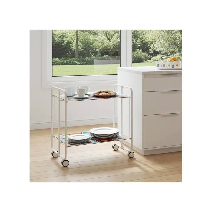 Desserte pliante BAUHAUS avec roulettes Structure blanche 2 niveaux 4 positions DON HIERRO. 2121 Desserte pliante BAUHAUS avec roulettes Structure blanche 2 niveaux 4 positions DON HIERRO. 2121