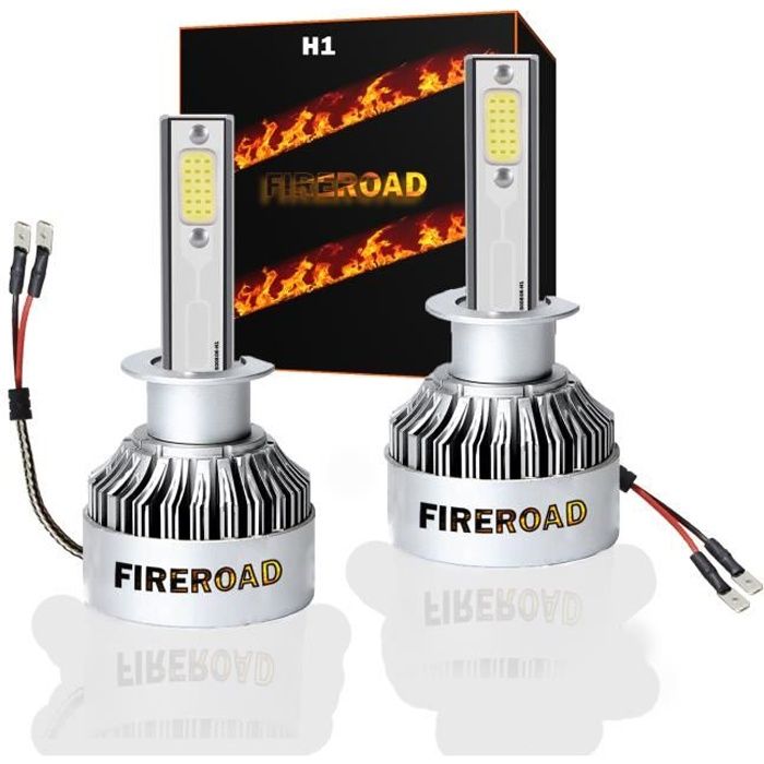 Ampoule H1 LED X2 2pcs 6000K 12V voiture auto puissante blanc FIREROAD