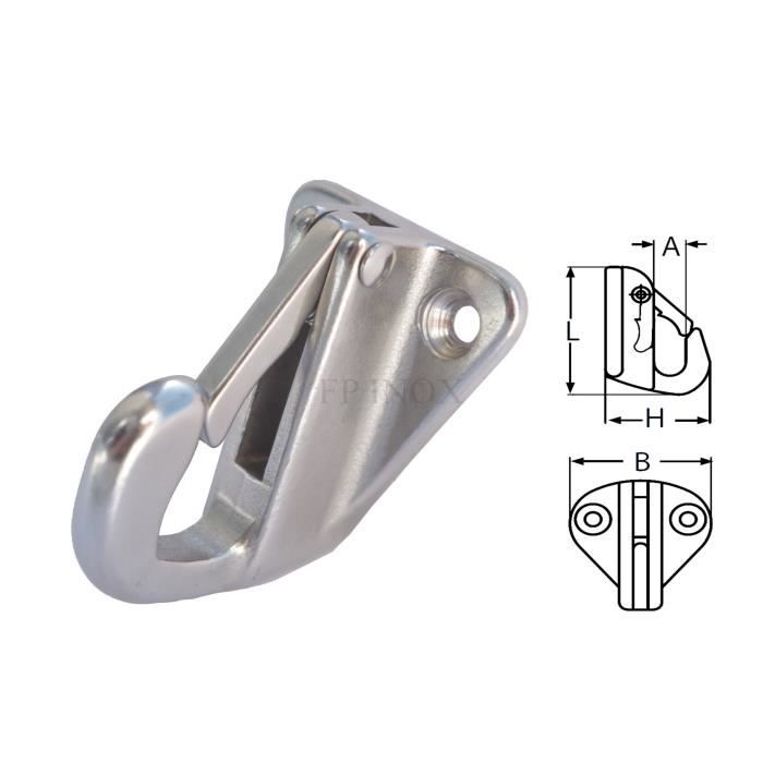 Crochet Inox 316 A4 Contre Vent Longueur 100mm - Neuf FP INOX France