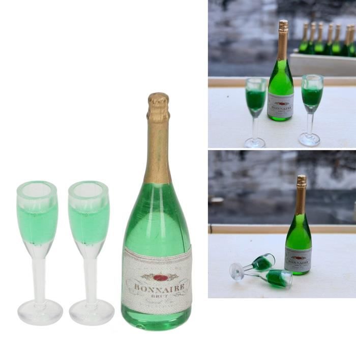 Set De 10 Bouteilles De Champagne Miniatures Pour Maison De Poupée échelle 1:12 - Accessoire Détaillé Et Réaliste