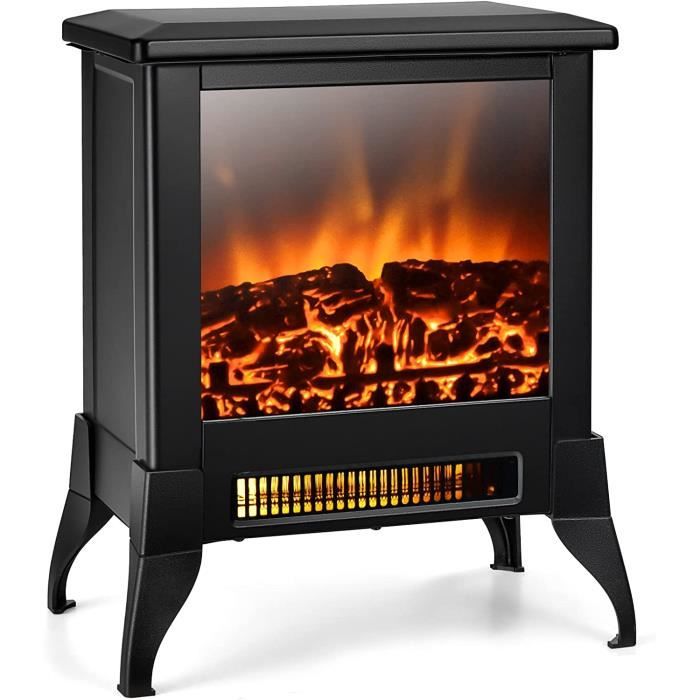 Deuba Cheminée électrique chauffante Noir 2000W Effet feu de cheminée  radiateur d´appoint Design poêle : : Bricolage