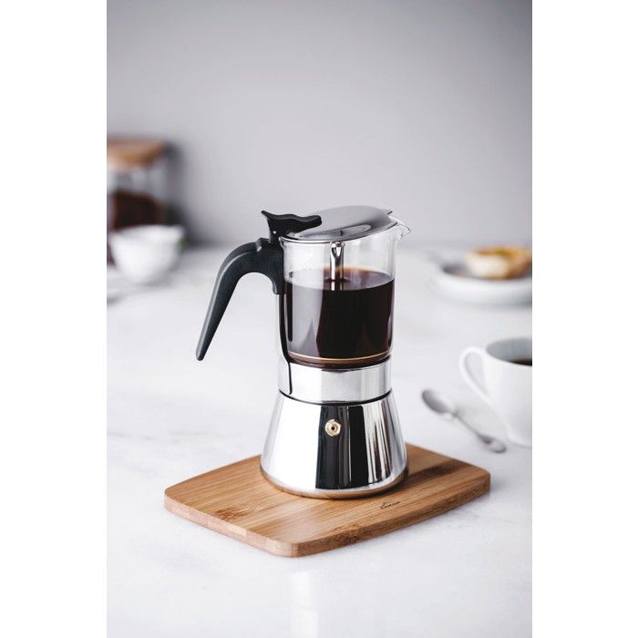Cafetière italienne en verre et inox LACOR 10 tasses Bec verseur anti gouttes Compatible induction - vue 2