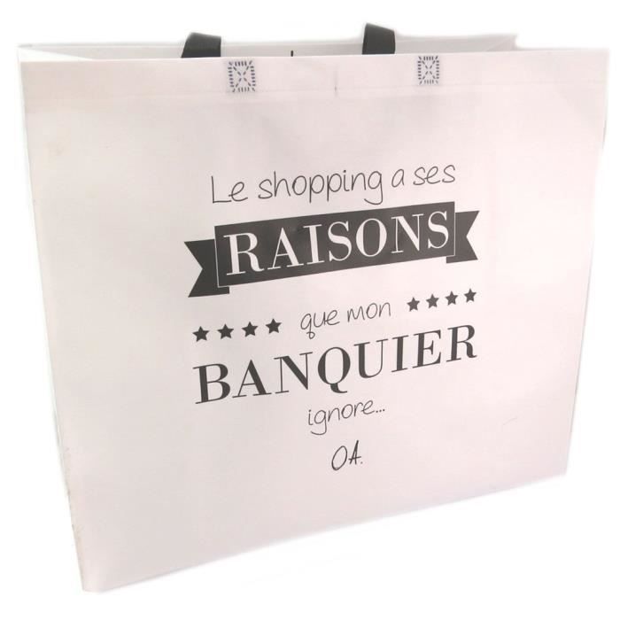 Sac Shopping Xl Citations Blanc Le Shopping A Ses Raisons Que